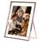 2Pcs Standing Rose Gold Metal Picture Frames Vertical Tabletop Floating Photo Frame